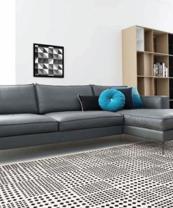 Sofa góc phải Square da xám